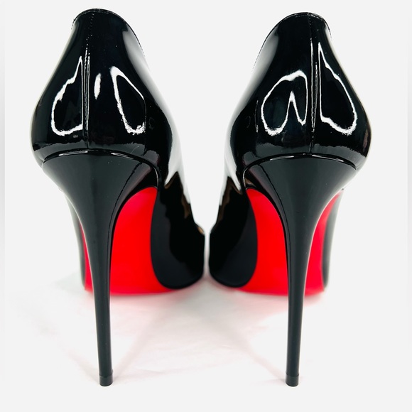 CHRISTIAN LOUBOUTIN Pigalle Follies 100mm Black Patent Leather Pumps EU 39.5 - Picture 5 of 12